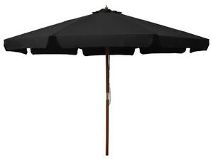 Parasol Ogrodowy Czarny Z Bambusowym Stelażem Z9-E08