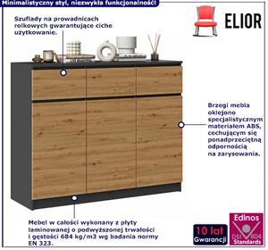 Komoda z drzwiczkami do salonu antracyt + dąb artisan S2-N05