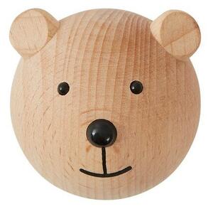 Ścienny haczyk z litego drewna bukowego w naturalnym kolorze Bear – OYOY Mini