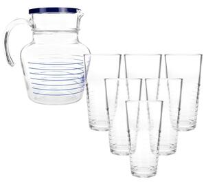 Zestaw szklanek LUMINARC Florero Rynglit Blue 33105 + dzbanek (7 elementów)