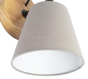 Wiejski Kinkiet / Lampa scienna drewno z szarym - Cupy Oswietlenie wewnetrzne