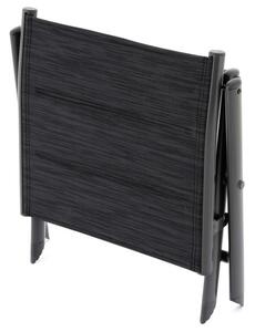 Składane aluminiowe krzesło - czarna, ciemnoszara rama