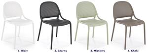 Białe ażurowe krzesło sztaplowane - Olav 3X
