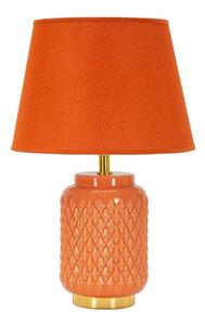 Pomarańczowa lampa stołowa ceramiczna z tekstylnym kloszem (wysokość 44 cm) – Mauro Ferretti
