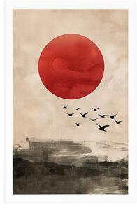 Plakat japandi Plakat magia czerwonego księżyca