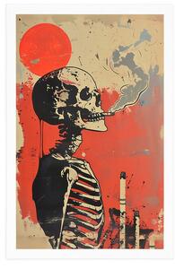 Plakat japandi Zdjęcie szkielet palacza