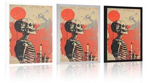 Plakat japandi Zdjęcie szkielet palacza