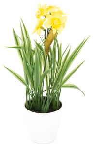 Sztuczny kwiat Narcyz w doniczce, żółty, 22 cm