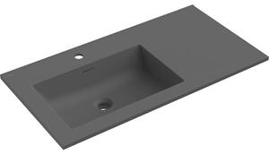 Mexen Otis umywalka wpuszczana w blat lewa 91 x 46,5 cm, czarna mat - 25189071L