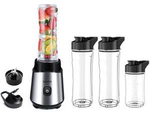 Blender kielichowy LOVIO HOME LVJBL001 Srebrno-czarny + 3 butelki w komplecie