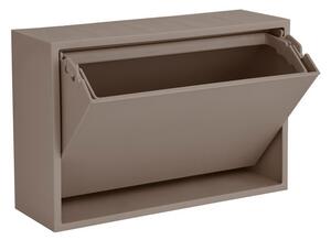 Jasnobrązowy ścienny kosz na śmieci z plastiku z recyklingu Mini Box – ReCollector