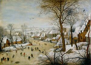 Reprodukcja Winter Landscape with Birdtrap 1601, Pieter the Younger Brueghel