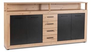 Komoda z Szufladami DuÅ¼a Do Salonu Przedpokoju Artisan Czarny BLAGO 190 cm