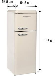 Lodówka RAVANSON LKK-210RC Retro 147cm Beżowa