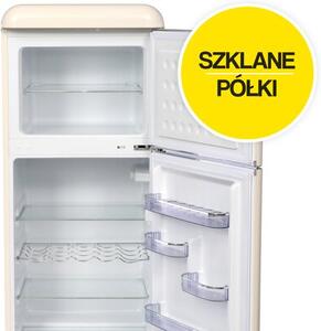 Lodówka RAVANSON LKK-210RC Retro 147cm Beżowa