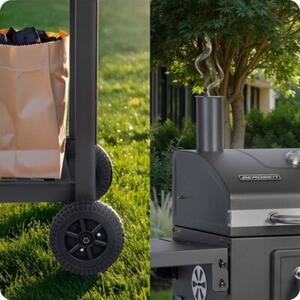 Grill węglowy ogrodowy Berdsen BD-892 komin żeliwny ruszt z pokrywą popielnik + termometr