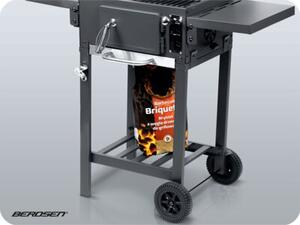 Grill węglowy ogrodowy Berdsen BD-892 komin żeliwny ruszt z pokrywą popielnik + termometr