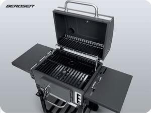 Grill węglowy ogrodowy Berdsen BD-892 komin żeliwny ruszt z pokrywą popielnik + termometr