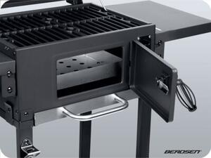 Grill węglowy ogrodowy Berdsen BD-892 komin żeliwny ruszt z pokrywą popielnik + termometr