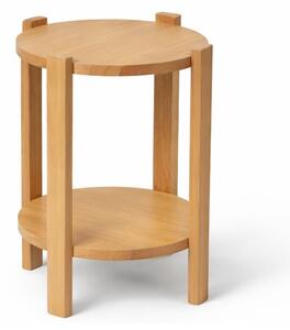Stolik kawowy Porta okrÄ gÅy 40 cm z litego drewna z pÃ³ÅkÄ , kolor dÄbowy