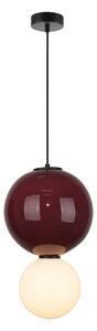 PIEVE lampa wisząca ceramiczna kula bordowa 25cm LED 7W 3000K klosz biały PND-95221-1L-PRP
