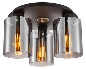 SARDO lampa sufitowa czarna klosz dymiony 3xE27 SPL-5581-3SC-BK-SG