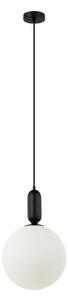 ALDEVA lampa wisząca biała kula fi 30cm wykończenie czarne 1xE27 PND-02340-1L-BK