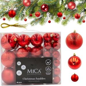 Bombka MICA 8 cm Czerwony (46 sztuk)