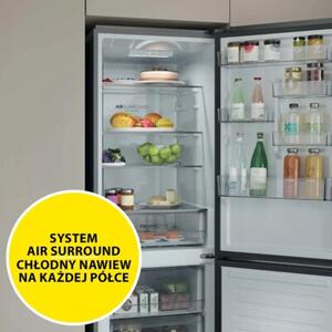Lodówka HAIER HDPR1618ANPK 2D Seria 1 No Frost 185cm Inox klasa energetyczna A