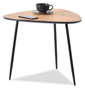 Designerski stolik kawowy rosin s dąb na czarnych metalowych nogach