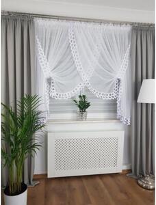 Firana gotowa woalowa biaÅa 300x150 cm z gipiurÄ , taÅma marszczÄ ca