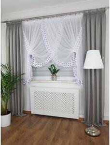 Firana gotowa woalowa biaÅa 300x150 cm z gipiurÄ , taÅma marszczÄ ca