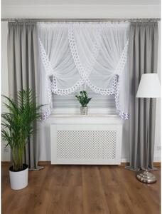 Firana gotowa woalowa biaÅa 300x150 cm z gipiurÄ , taÅma marszczÄ ca