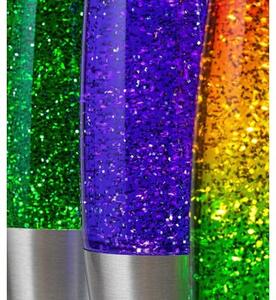 Lampka dekoracyjna lawa zielona srebrna podstawa do pokoju dziecięcego LED 25W GLITTER2 Rabalux