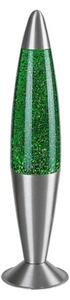 Lampka dekoracyjna lawa zielona srebrna podstawa do pokoju dziecięcego LED 25W GLITTER2 Rabalux
