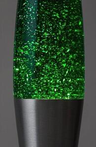 Lampka dekoracyjna lawa zielona srebrna podstawa do pokoju dziecięcego LED 25W GLITTER2 Rabalux