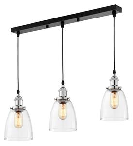 POTRÓJNA LAMPA WISZĄCA LOFT CHROMOWANA FABI W3 PRO