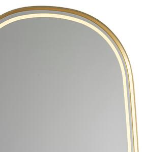 Nowoczesne lustro łazienkowe w kolorze złotym z diodami LED i dotykowym ściemniaczem - Geraldien Oswietlenie wewnetrzne