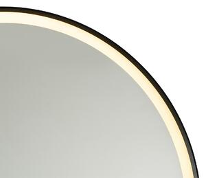 Czarne lustro łazienkowe 70 cm z diodą LED i dotykowym ściemniaczem - Miral Oswietlenie wewnetrzne