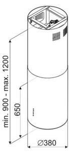 Okap GLOBALO Heweno Isola 39.2 Miedziany 675m3/h 62dB klasa B WyÅwietlacz elektroniczny
