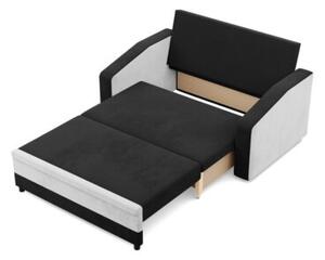 Sofa rozkÅadana, mikrofaza, AURELO, 148x87x90 cm, czarny, biaÅy | TYLETEGOTU
