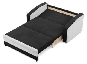 Sofa rozkÅadana, mikrofaza, AURELO, 148x87x90 cm, czarny, biaÅy | TYLETEGOTU