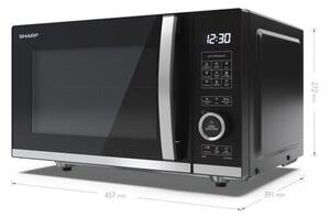 Kuchenka mikrofalowa SHARP YC-QG204AE-B 800W pojemność 20L ChildLock Czarny