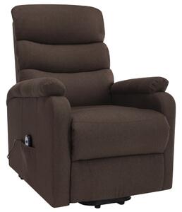 Fotel rozkładany, masujący, podnoszony, brązowy, tkanina