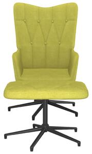 Fotel z podnóżkiem, zielony, obity tkaniną