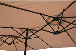 Beżowy parasol ogrodowy 456x270 cm Double – Rojaplast