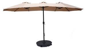 Beżowy parasol ogrodowy 456x270 cm Double – Rojaplast