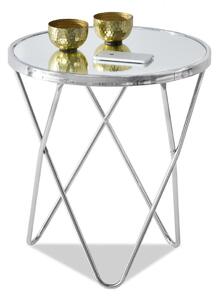 Designerski stolik kawowy wysoki amin s chrom z lustrem styl glamour