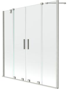 Mexen Velar Duo parawan nawannowy 2-skrzydłowy rozsuwany 140 x 150 cm, transparent, nikiel szczotkowany - 896-140-000-02-97