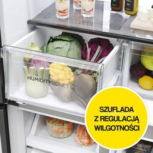Lodówka HAIER HCR7818DNMM Side by Side No Frost 181.5cm Inox